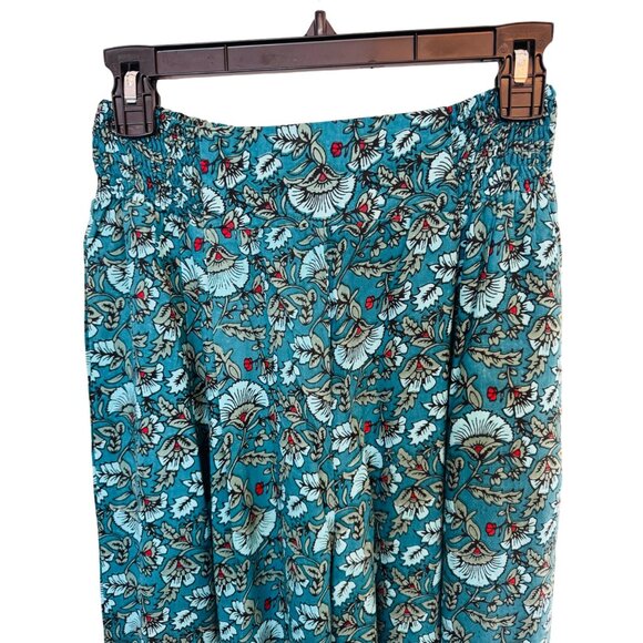 NWT XS Band Of The Free Floral Elise Deep Teal Aqua Wide Leg Palazzo Pants - Picture 5 of 11
